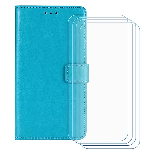 GYDQQKJ Hülle für Huawei Mate 70 Pro (6.90 Zoll), Schutzhülle PU Leder + [4 Tabletten Displayschutz Schutzfolie] - mit Brieftasche Card Slot Kreditkarten Geldfächern Case Himmel Blau von GYDQQKJ
