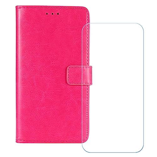 GYDQQKJ Hülle für Motorola Edge 60 Pro (6.67 Zoll), Schutzhülle PU Leder + [Displayschutz Schutzfolie] - Flip mit Brieftasche Card Slot Kreditkarten Geldfächern Case Rose von GYDQQKJ