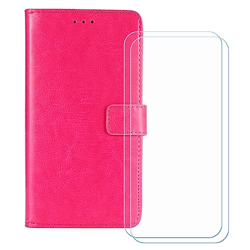 GYDQQKJ Hülle für infinix Note 50 Pro Plus (6.78 Zoll), Schutzhülle PU Leder + [2 Tabletten Displayschutz Schutzfolie] - Flip mit Brieftasche Card Slot Kreditkarten Geldfächern Case Rose von GYDQQKJ