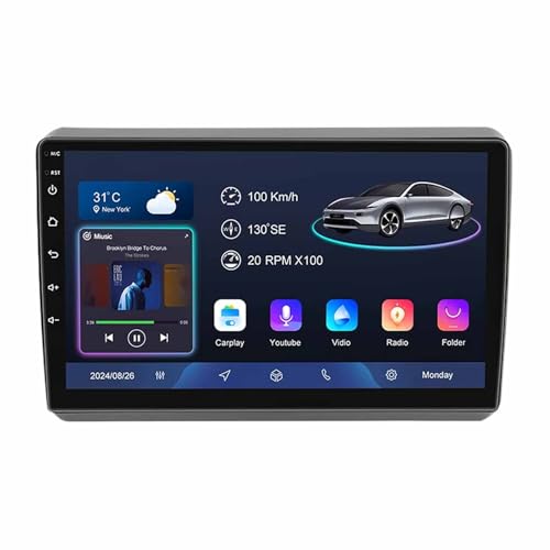 Android 14 9 Zoll Touchscreen Autoradio 2 DIN für Dodge Dart 2012-2016 mit CarPlay & Android Auto Lenkradsteuerung GPS Navigation AHD Rückfahrkamera Bluetooth (YS20 (4+32G)) von GYFGRTQ
