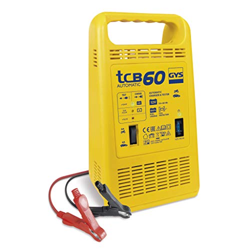 GYS Batterieladegerät Ladegerät und Tester 12V für Starterbatterien mit Säure- oder Gel-Elektrolyt,15-60 Ah, TCB 60 von GYS