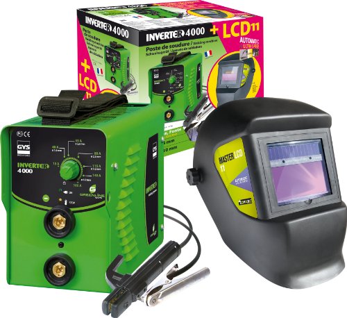 GYS Elektroden-Schweißgerät 160 A, mit LCD-Schweißhelm, grün, Inverter 4000 und LCD Master 11 GYS Elektroden-Schweißgerät 160 A, mit LCD-Schweißhelm, grün, Inverter 4000 und LCD Master 11 von GYS