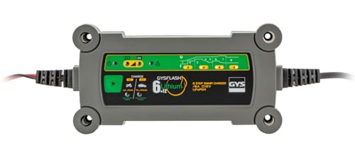 GYS Ladegerät Autobatterieladegerät, Lithiumbatterieladegerät 6A für Autos und Motorräder, Erhaltungsladegerät, grau GYS Ladegerät Autobatterieladegerät, Lithiumbatterieladegerät 6A für Autos und Motorräder, Erhaltungsladegerät, grau von GYS