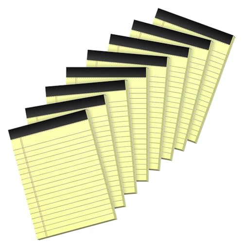 GYSURYB Notizblöcke, 21,6 x 27,9 cm, Schreibblöcke, breit liniert, gelbe Papierblöcke für Schule, Büro, 8 Stück GYSURYB Notizblöcke, 21,6 x 27,9 cm, Schreibblöcke, breit liniert, gelbe Papierblöcke für Schule, Büro, 8 Stück von GYSURYB