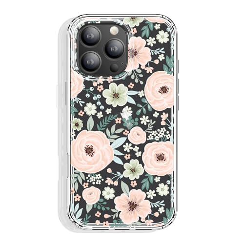 GYZYA Schutzhülle für iPhone 16 Pro Max, Klar 6,9 Zoll mit Muster Design, Schutzhülle Slim TPU Cover + Stoßfest Bumper für Frauen und Mädchen (Chic Flowers) von GYZYA