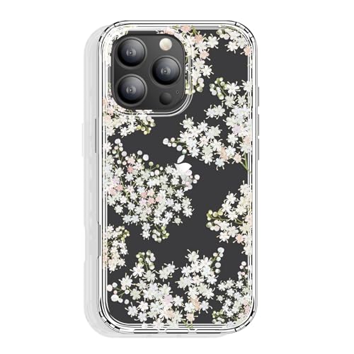 GYZYA Schutzhülle für iPhone 16 Pro Max, transparent, 17,5 cm (6,9 Zoll), mit Muster-Design, schützende dünne TPU-Abdeckung + stoßfester Stoßfänger, für Frauen und Mädchen (Wildblumen) von GYZYA