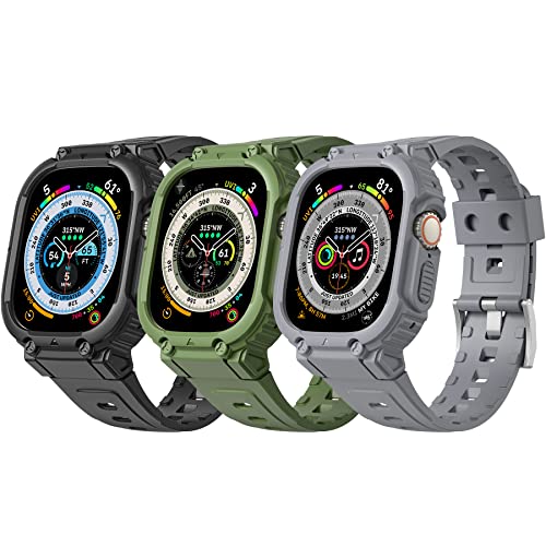 GZ GZHISY Armband-Schutzhülle, kompatibel mit Apple Watch Ultra 2, 49 mm, 45 mm, 44 mm, 42 mm, 41 mm, 40 mm, 38 mm, für iWatch Serie 9, 8, 7, SE, 6, 5, 4, 3, 2, Sport, Herren, Damen, robust, von GZ GZHISY