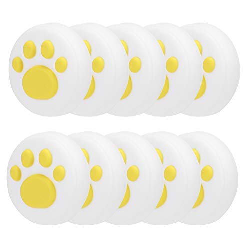 Daumengriff-Silikonkappe mit Katzenpfotenmuster, leicht, Gute Rutschfestigkeit, Katzenpfoten-Wippkappe für Home Switch Lite Kids Switch(Gelbe Krallen auf Weiß) von GZD