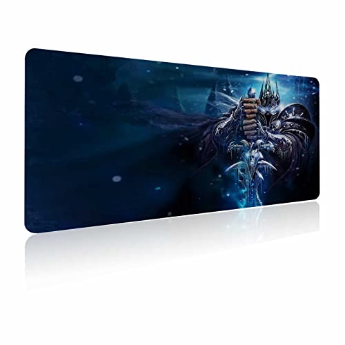 Mauspad XXL Lich King, extra großes Gaming-Mauspad, Laptop-Schreibtischunterlage, rutschfeste Gummiunterseite, genähte Kanten, glatter Stoff, Computertastatur und Mäuse, Kombi-Pads 80 x 40 cm Mauspad XXL Lich King, extra großes Gaming-Mauspad, Laptop-Schreibtischunterlage, rutschfeste Gummiunterseite, genähte Kanten, glatter Stoff, Computertastatur und Mäuse, Kombi-Pads 80 x 40 cm von GZESZT