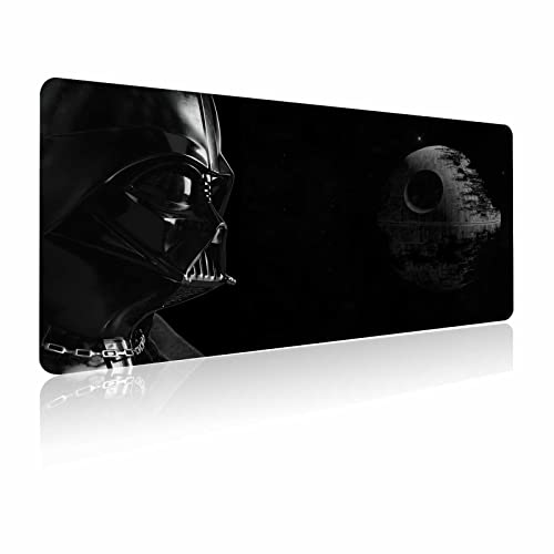 Mauspad XXL Star Wars Darth Vader, Mousepad mit genähten Kanten und Rutschfester Gummiunterseite, High-Speed-Oberfläche, Computer-Tastatur und Mäuse, Kombi-Pad Matte 39.7 x 80.1 cm von GZESZT