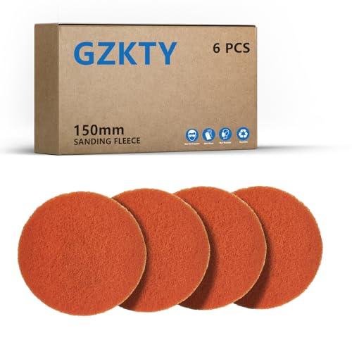 GZKTY 6Stk Schleifvliese 150 mm Klett, P600-700 Körnung, Schleifvliese für Exzenterschleifer, Schleifmaschine, Poliermaschine von GZKTY