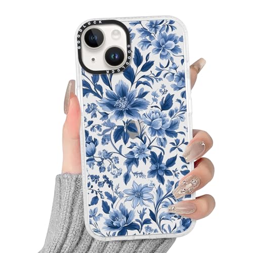 HandyHülle für Apple iPhone 14/iPhone 13 Hülle 6,1", Transparent Hülle mit Aesthetic Blume Muster Ultra Dünn Klar Silikon Case Weich TPU Stoßfeste Schutzhülle für Mädchen Cover, 06 von GZQHAZYW