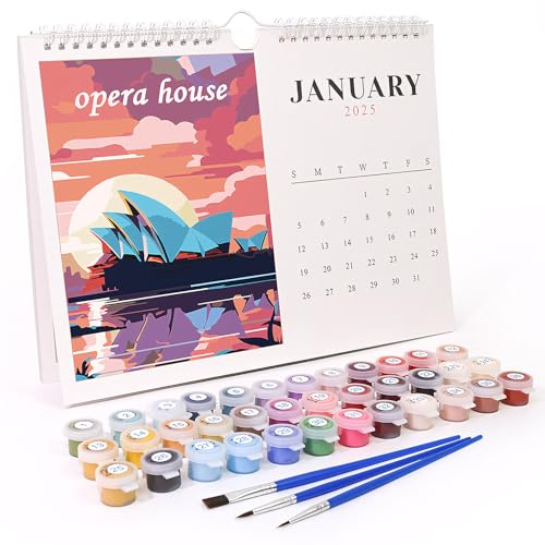 Wandkalender 2025, Malen Nach Zahlen Kalender 2025 Wandkalender Tier Diamant Malerei,Kalender 2025 Selbst Gestalten,Bastelkalender 2025 mit Pinsels Und Acrylfarbe für Geschenke und Home Haus Deko (A) Wandkalender 2025, Malen Nach Zahlen Kalender 2025 Wandkalender Tier Diamant Malerei,Kalender 2025 Selbst Gestalten,Bastelkalender 2025 mit Pinsels Und Acrylfarbe für Geschenke und Home Haus Deko (A) von GZWY
