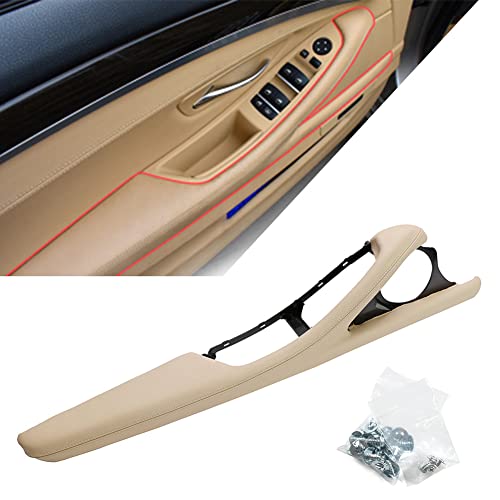 GZYF AutoteileFensterschalter Armlehnenverkleidung Innentürgriff Zierleistenabdeckungssätze Für 5er F10 F11 F18 2010-2017, Beige Gelb von GZYF