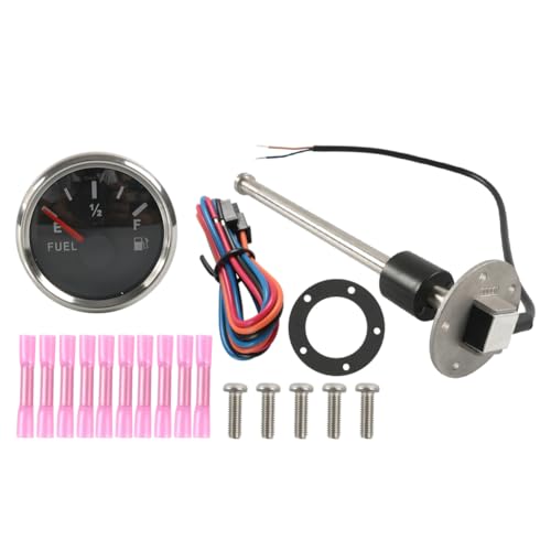 GZYF Edelstahl Marine Boot Kraftstoff Wassertank Sensor Hebel Sender Und Meter Gauge 52mm 0-190ohm Schwarz + Silber für Schiffe Yachten Autos GZYF Edelstahl Marine Boot Kraftstoff Wassertank Sensor Hebel Sender Und Meter Gauge 52mm 0-190ohm Schwarz + Silber für Schiffe Yachten Autos von GZYF