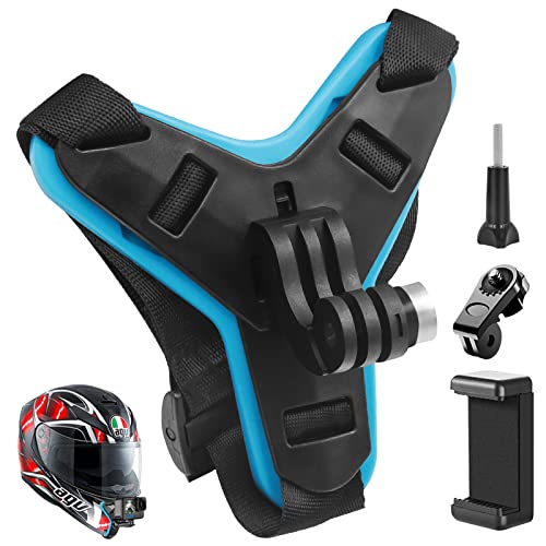 GZcaiyun 1 Stück Motorradhelm Halterung Set, Motorradhelm Kinnhalterung, Gopro Helmhalterung Motorrad für GoPro und Meisten Actioncams von GZcaiyun