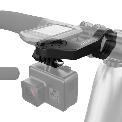 Gaciron Fahrradcomputer-Halterung, drehbar, H17 Fahrradlicht-Halterung, passend für Garmin/XOSS-Computer und GoPro-Sportkamera, Fahrradscheinwerfer, Fahrradcomputer-Halterung für runde Lenker von Gaciron