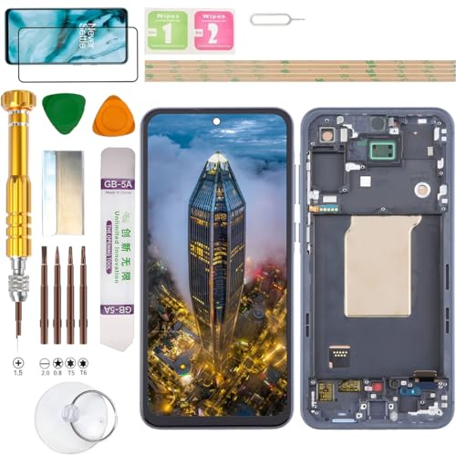 Gadget Troops (Kein Fingerabdruck) LCD Display Assembly für Samsung Galaxy A55 5G SM-A556B/DS, A556V, A556B, A556E, A556E/DS, A5560 Bildschirm Ersatz-Kit (schwarz) von Gadget Troops