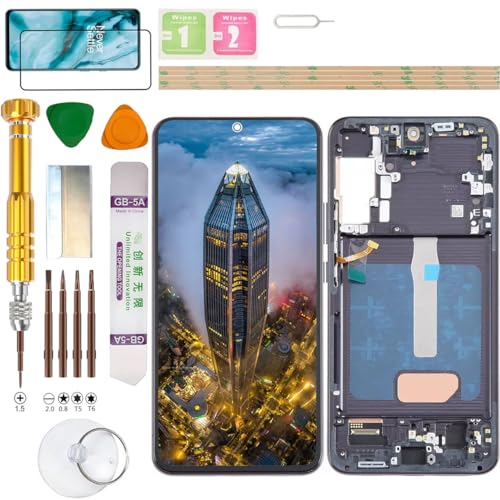 Gadget Troops (Kein Fingerabdruck) LCD Display Assembly für Samsung Galaxy S22+ Plus SM-S906B/DS, S906B, S906U, S906U1, S906W, S906N, S9060, S906E Bildschirm Ersatz Kit (Schwarz) von Gadget Troops