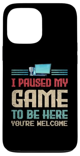 I Paused My Game To Be Here You're Welcome Retro Gamer Geschenk Hülle für iPhone 13 Pro Max von Gadi