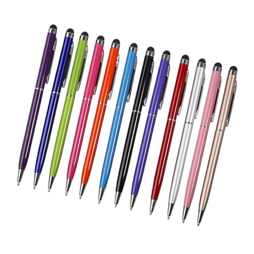 12 Stück 2 kapazitiver Stift Kugelschreiber Ballpoint Pen Marking Pen Marker stifte Handy Stift Tablet stifte doppelter Zweck Kapazität Bildschirm Touchscreen-Stift Stift berühren von Gadpiparty