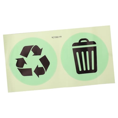 Gadpiparty 1 Blatt Im Dunkeln Leuchtende Mülleimeraufkleber Recycling Zeichen Recyceln Etiketten Uv Küchenmüllbehälter Klein Mülleimer Aufkleber Selbstklebender Vinyl Pvc von Gadpiparty