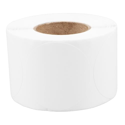 Gadpiparty 1 Rolle Rundes Thermoetikett Runde Bedruckbare Aufkleberetiketten -etikettenaufkleber Rund Aufkleber Für Druckeretiketten Runde Aufkleber Weiß Thermopapier von Gadpiparty