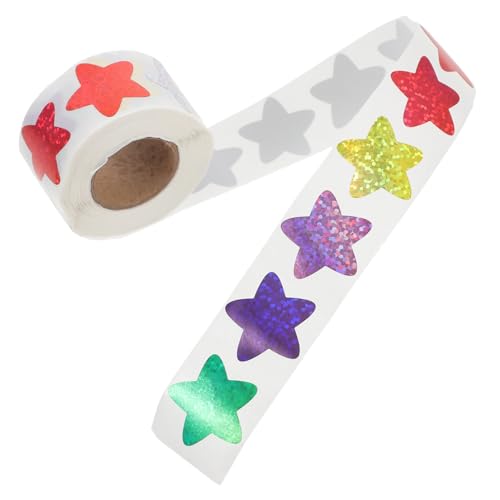 Gadpiparty 1 Rolle Sterne-Aufkleber Kindergarten Ermutigen Sie Belohnungsaufkleber Karikatur Vinyl ermutigend selbstklebende Aufkleber Belohnungsaufkleber für Schüler Papier von Gadpiparty