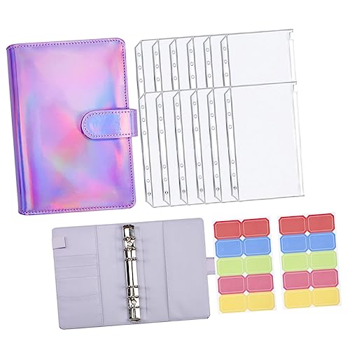 Gadpiparty 1 Satz Binder Hauptbuch Sparbudget Ersparnisse Bargeld-Budget-Ordner Binder Kassenplaner Haushaltsbuch Mini -Binder PU-Budgetbinder Geld sparen Binder Geldbinder Kunstleder Violett von Gadpiparty