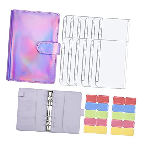 Gadpiparty 1 Satz Binder Hauptbuch Sparbudget sparen Haushaltsbuch Binder Kassenplaner Sparer Budgetordner mit Bargeldumschlägen PU-Budgetbinder Binder Budget Geld Budget Binder PVC Violett von Gadpiparty