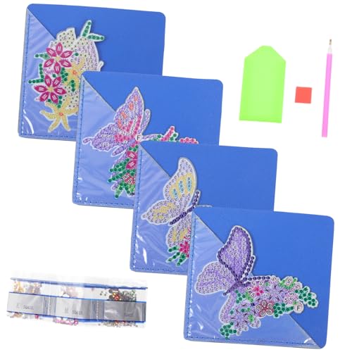 Gadpiparty 1 Satz Diamantmalerei-Lesezeichen Ecke Lesezeichen Diamant-Kunst-Eck-Lesezeichen Zeichnung lesezeichen aus strasssteinen selber machen Kristallmalerei-Lesezeichen Pu Violett von Gadpiparty