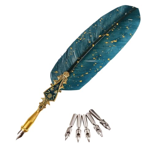 Gadpiparty 1 Satz Federkiel-Set retro Dip-Stift zeichnen Hochzeit Bausatz Kalligraphie-Übungsstift Füllfederhalter mit Stiftspitze Malerei Tauchstift künstliche Feder Green Gadpiparty 1 Satz Federkiel-Set retro Dip-Stift zeichnen Hochzeit Bausatz Kalligraphie-Übungsstift Füllfederhalter mit Stiftspitze Malerei Tauchstift künstliche Feder Green von Gadpiparty