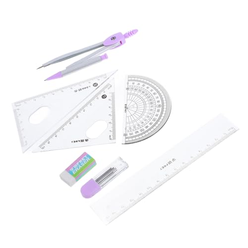 Gadpiparty 1 Satz Satz Geometrie Kompass Winkelmesser Metall Kompass Und Winkelmesser Kompass Winkelmesser Kompass-briefpapier-werkzeug Mathe-geometrie-kompass Geometrie-kit Plastik Violett von Gadpiparty