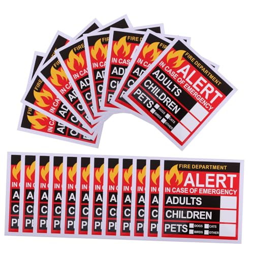 Gadpiparty 1 Satz Sicherheitsalarmaufkleber Notfallschild Für Die Rettung Von Haustieren Reaktoren Vinyl Feuer Aufkleber Hallo Finden Brandschutzaufkleber Haustier-finder-aufkleber 20 Blatt von Gadpiparty