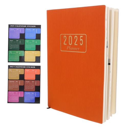 Gadpiparty 1 Set Terminplaner Planer Wochenplaner Notizbuch Kalender Notizbuch Groß Klein Grün Planer Schule Uni Planer Tagesnotizbuch Planerbuch Monatskalender Orange Papier von Gadpiparty