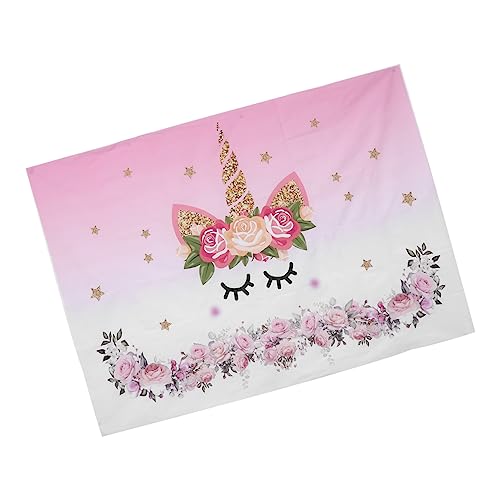 Gadpiparty 1 Stück Einhorn-Hintergrund Einhorn Geburtstag Hintergrund Einhorn-Blume-Kulisse malunterlage für Hintergrundtuch fotografischer Hintergrundstoff Fototuch aus Vinyl von Gadpiparty