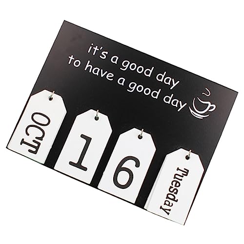 Gadpiparty 1 Stück Kalender immerwährender kalender perpetual calendar Practical ornament wohnraumdeko home decoration room decor Holzkalender Schreibtischkalender hölzern Weiß von Gadpiparty