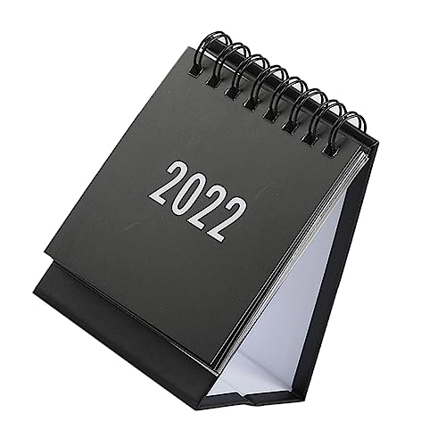 Gadpiparty 1 Stück Tischkalender 2022 Schulkalender Mini-kalender 2022 Tischkalender Für 2022 Farbkalender Kleiner Kalender Tischdekorationskalender Notizblock-kalender Black Papier von Gadpiparty