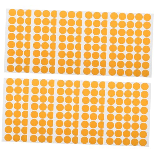Gadpiparty 10 Blatt Farbige Tag -Aufkleber Punkt Etiketten runden Kleine Kreisaufkleber farbige aufkleber selber machen Farbenfrohe Aufkleber kleine runde Aufkleber Papier Orange von Gadpiparty