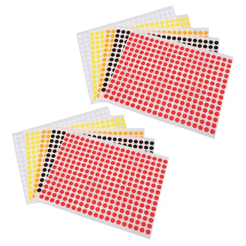 Gadpiparty 10 Blatt Runde Punktaufkleber Groß Wiederverwendbare Etiketten Kreis Vinyl Mini-aufkleber Farbig Klein Wandkleber Runden Punkte Runde Geschenkaufkleber Papier von Gadpiparty