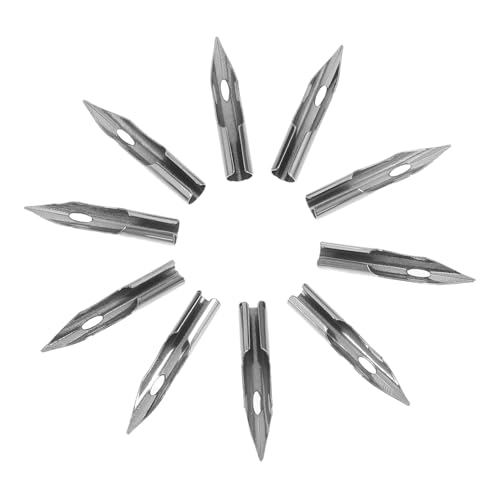 Gadpiparty 10 Stück Füllfederhalterfeder Ersatztipps Nibs Zubehör Für Zeichenstifte Tintenstifte Zum Zeichnen Manga-dip-stift Tauchstifte Zum Zeichnen Zeichneninstrumente Silver Metall von Gadpiparty