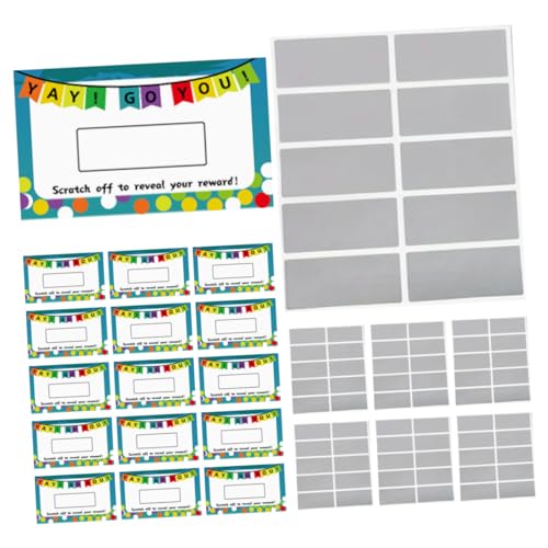Gadpiparty 100 Blatt Rubbelkarten Vinyl Rubbeletiketten Rechteckige Glitzer Rubbelaufkleber Rubbeltickets Rubbelkarten Groß Für Rechteckige Rubbelaufkleber DIY Papier von Gadpiparty