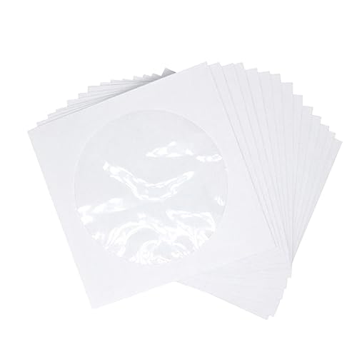 Gadpiparty 100 STK Meida Video-Aufbewahrungskoffer Papierabdeckungen Aufbewahrungstasche Geldbörsen CD-Hülle CD-Papiertüte DVD Lagerregal Packsack Aufbewahrungskiste Weiß von Gadpiparty