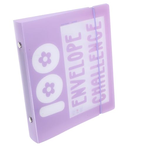 Gadpiparty 100 Spar-Challenge-Ordner geld sparen geldtasche Herausforderungsbuch zum Geldsparen geldsparende Umschläge Haushaltsbuch mit Geldumschlägen Geld Budget Binder Sparbuch PVC Violett von Gadpiparty