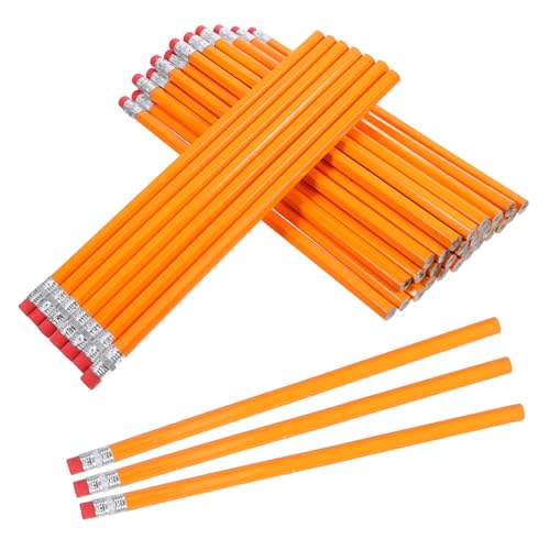 Gadpiparty 100 Stück Bleistift mit Radiergummi bleistiftset ergonomischer bleistift schreibutensilien Bleistift für Handlettering Jumbo Kindergarten Schulbedarf Bulk-Bleistifte Holz Orange von Gadpiparty