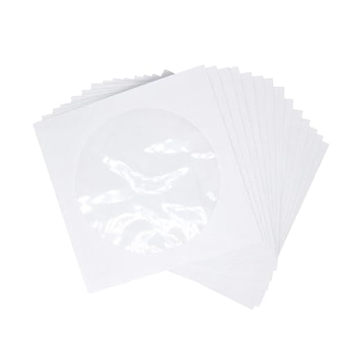 Gadpiparty 100 Stück CD Papiertüten CD Aufbewahrung CD Beutel Transparente CD Verpackungsbeutel Paketbeutel CD Wallet CD Hülle Video Aufbewahrungshülle Weiß von Gadpiparty