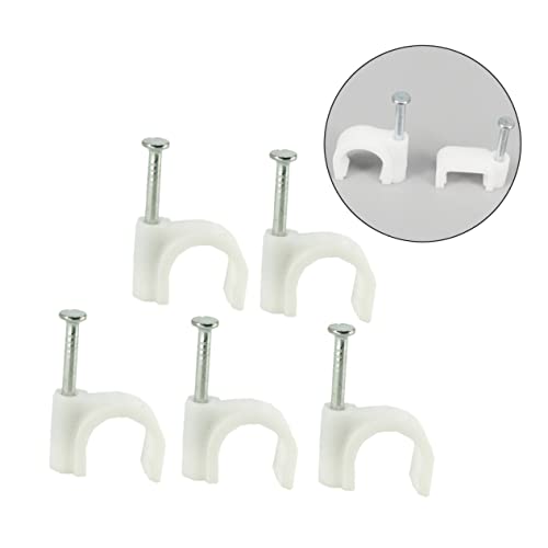 Gadpiparty 100 Stück Koaxialkabel Clips Kordelanker Clip Draht Lichternetz Draht Clips Kabeletikett Verdrahtungskreis Kabelmanagement Clips Kabel Wandmanagement Nagel Kabelbinder von Gadpiparty