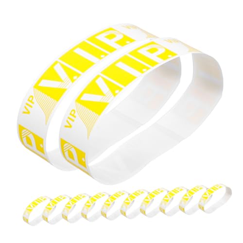 Gadpiparty 100 Stück Party-armband Event-armbänder Vip-armbänder Für Events Vip-event-armband Vip-armband Event-armband Aus Papier Armbänder Für Veranstaltungen Synthetisches Papier Yellow von Gadpiparty