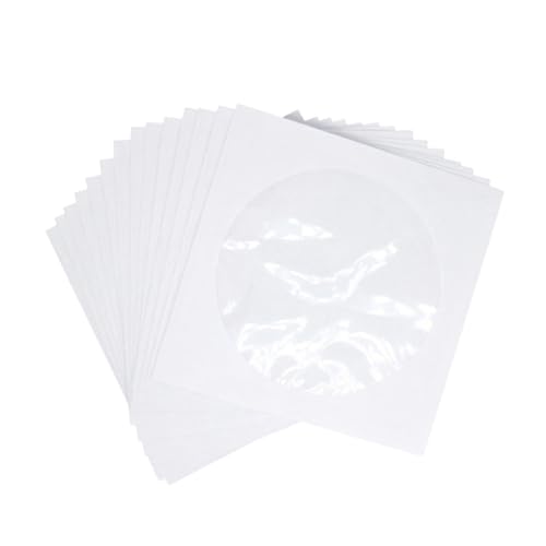 Gadpiparty 100 Stück Video-Aufbewahrungskoffer CD -Speicherung Aufbewahrungstasche CD-Papiertüte CD-Aufbewahrungshalter Weiß von Gadpiparty