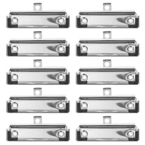 Gadpiparty 10Er-Pack Klemmbrettklammern Aus Metall Mit Gummifüßen – Dokumentenhalterklammern Für Büro Schule Und Zuhause – 10 Cm Lange Montierbare Klemmbrettklammern Für Kunstwerke Rezepte von Gadpiparty